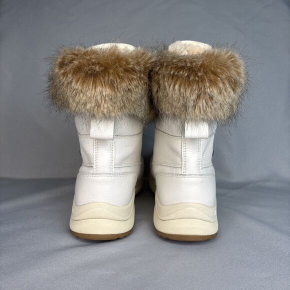New Womens UGG Snow Boot Adirondack III White Leather Laced Up Fur Cuff $250 10 - Picture 3 of 16